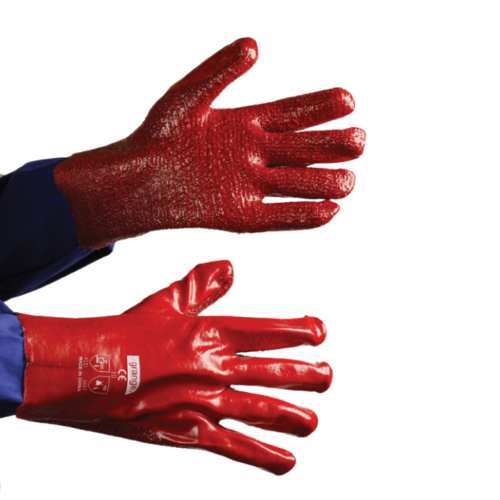 Red PVC glove image