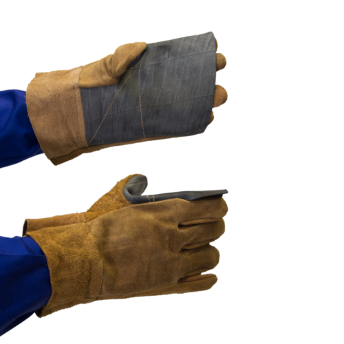 Chrome leather glove image
