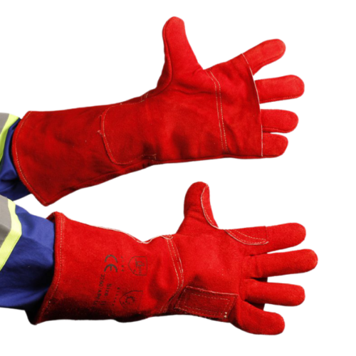 Red leather glove