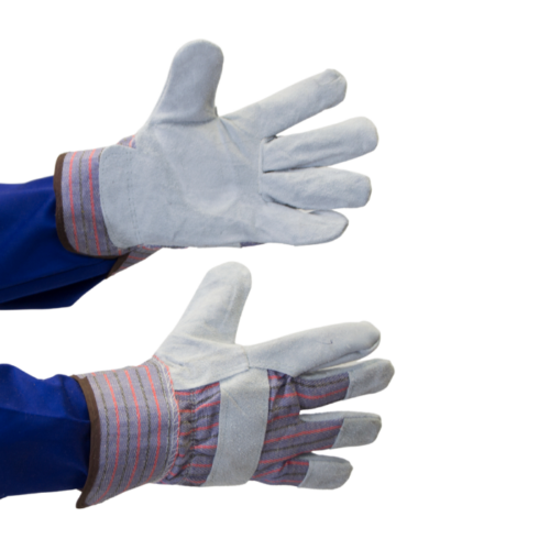 Chrome leather candy stripe glove